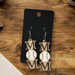 Baseball Initial Earrings